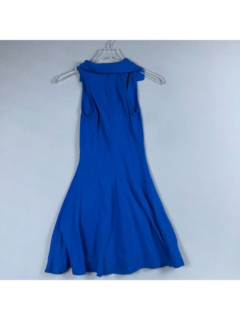 Zara Skater Dress Size Small Cobalt Blue Sleeveless V Neck Lapel Collared A Line - Picture 4 of 9